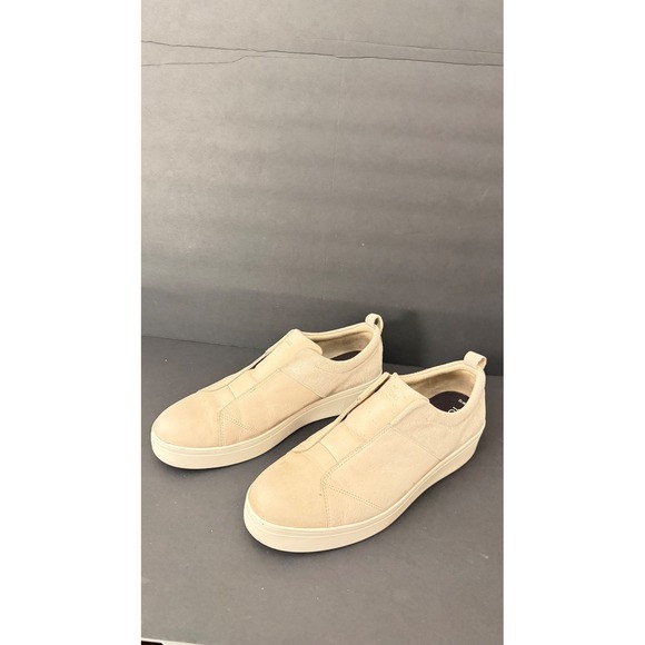 TOMS Men's Beige Leather Slip On Casual Comfort Sneakers Shoes - Picture 2 of 8